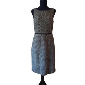 J.CREW Black Grey Tweed Sleeveless Sheath Wool Blend Dress Size 6
